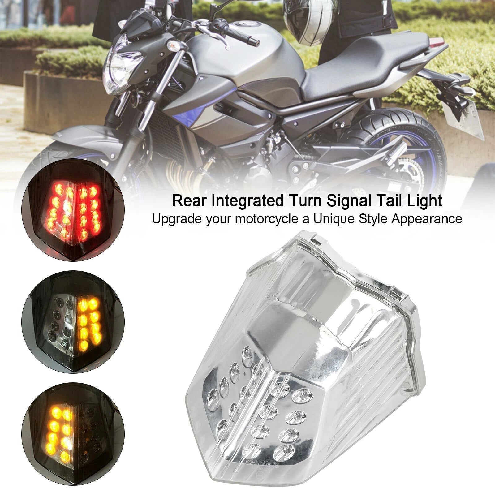 Turn Signal Tail Light for Yamaha Diversion 600 XJ6 FZ6 (2009–2017) Clear T9