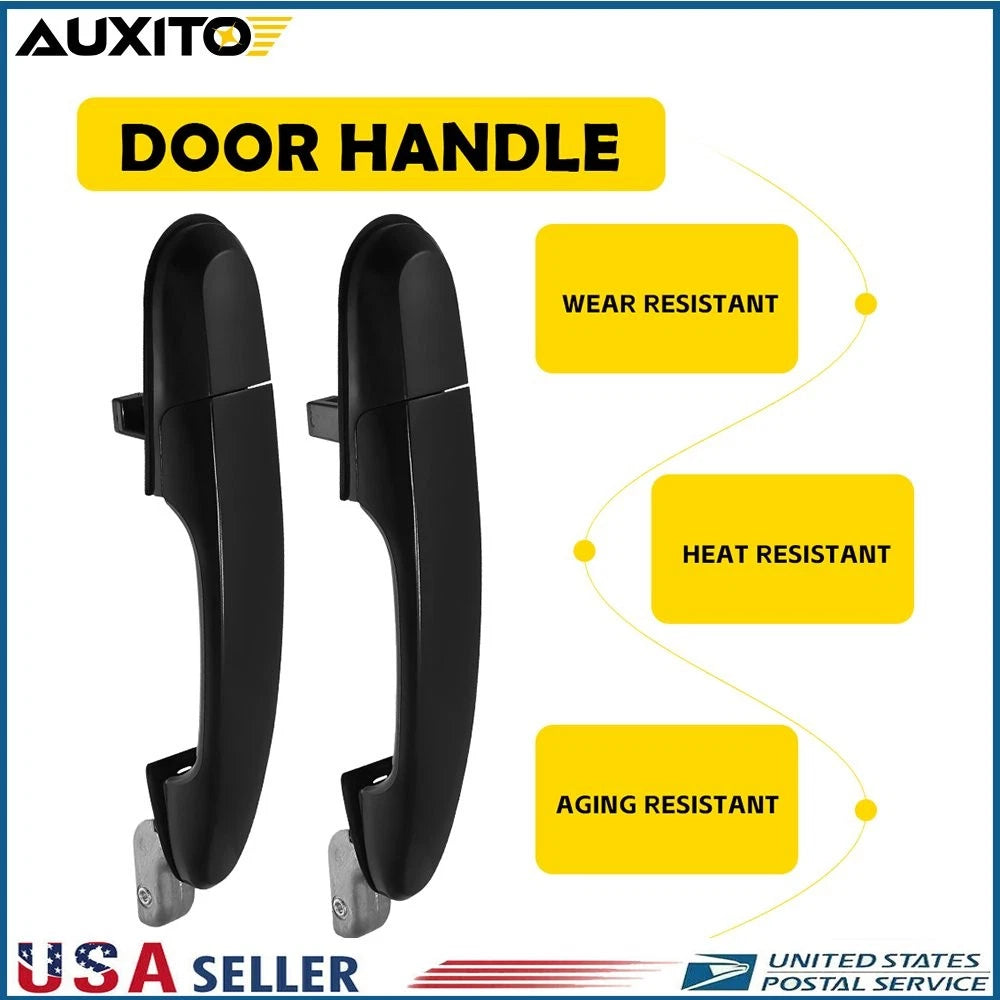 2X Exterior Door Handle for Hyundai Tucson (2005–2009) Rear Left Right Black