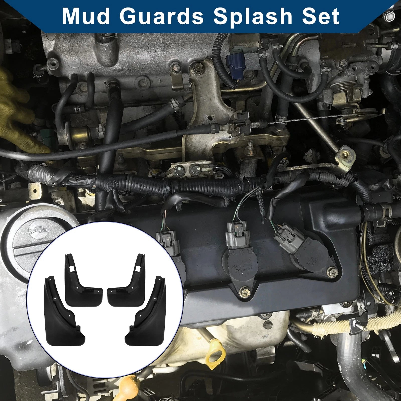 Set of 4 Mud Flaps Splash Guards for Mercedes-Benz C Class (2007–2011)