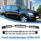 2X Front Lower Hood Bumper Grille for Toyota RAV4 (2006–2008) Black