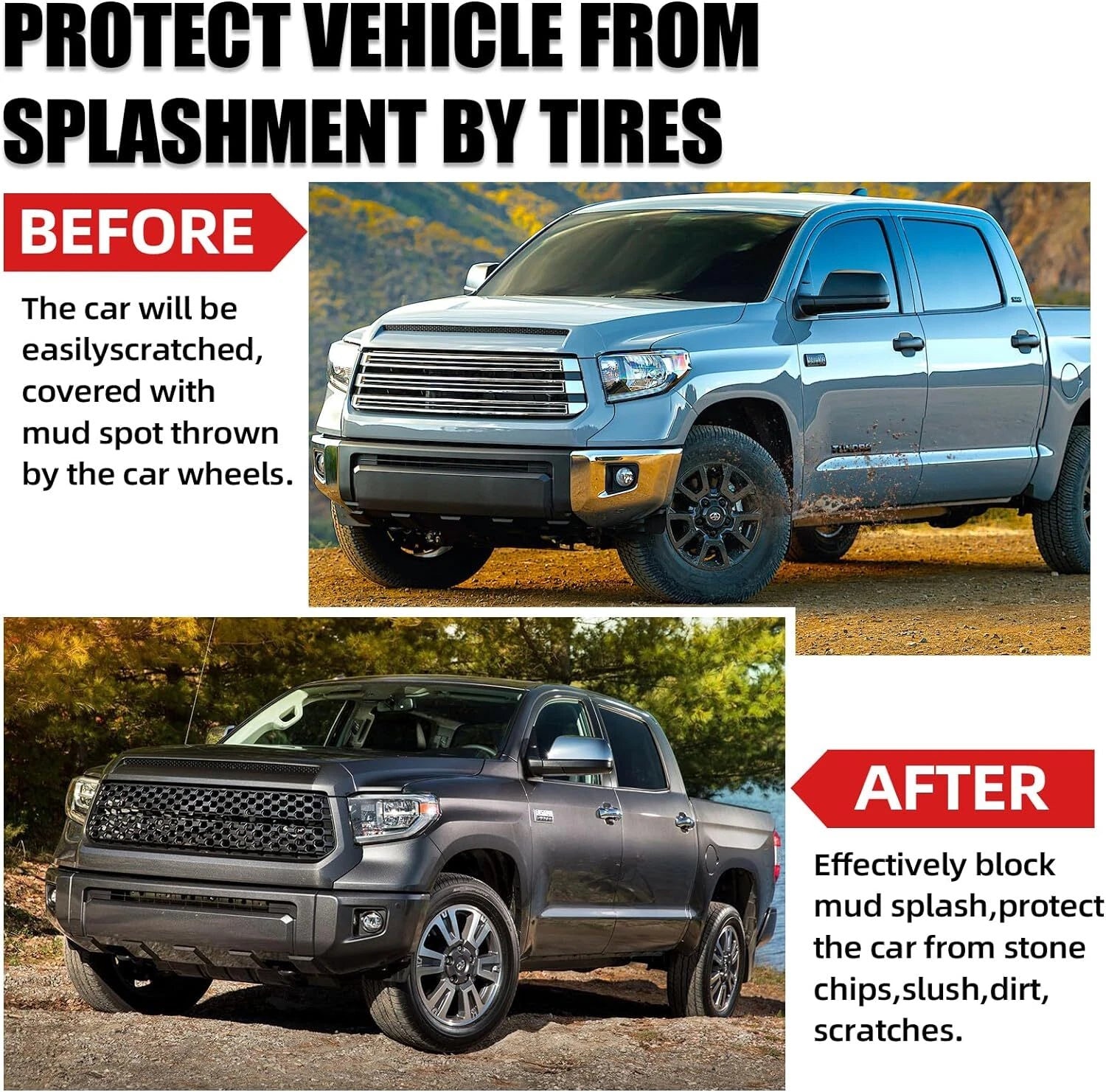 Mud Flap Set for Toyota Tundra (2007–2021) - Splash Guards