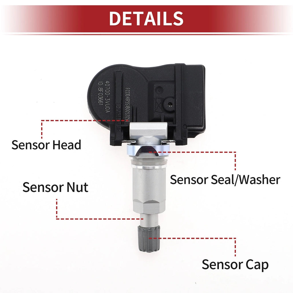 Tire Pressure Sensor for Nissan Rogue (2014–2016) 407003VU0A 433MHz