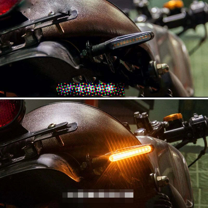 4X Sequential Flowing LED Turn Signal Indicator Lights for Motorcycle