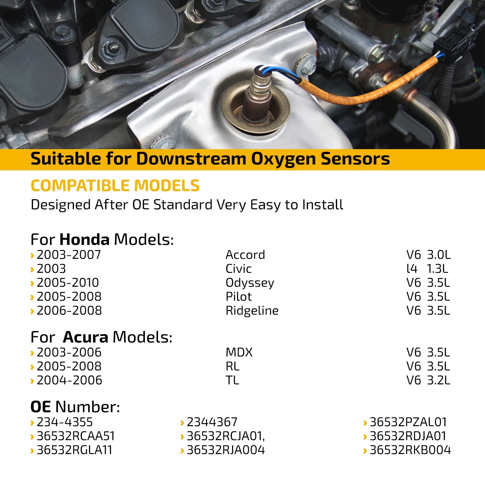 Downstream O2 Sensor for Acura RL (2005–2008) & Honda Odyssey (2005–2010)