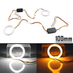 2X White Amber 100MM Switchback LED Angel Eyes for Car Headlight Retrofit