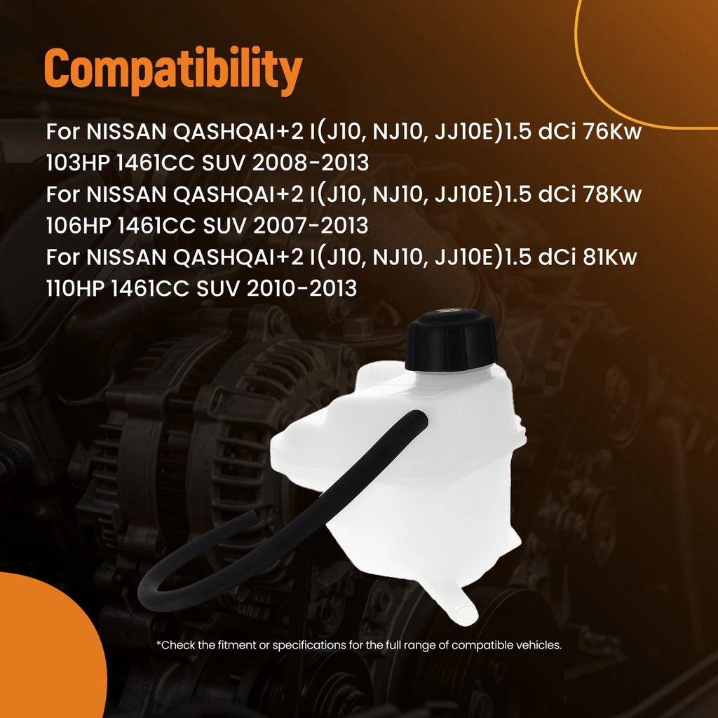 Coolant Overflow Reservoir for Nissan Dualis J10 (2007-2013) w/ Cap