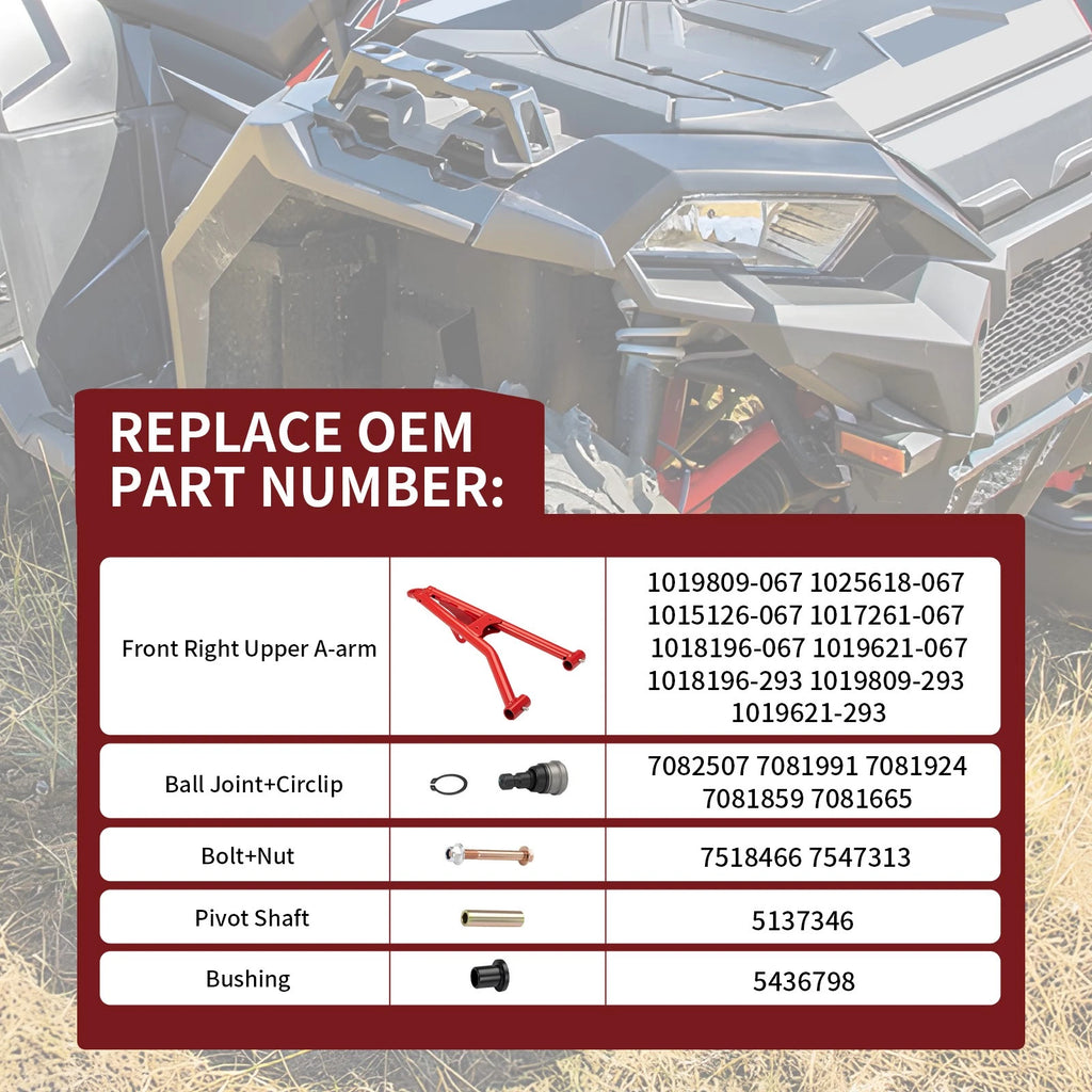 Front Right Upper A-Arm for Polaris Sportsman 550 850 1000 XP SP 800 (2010–2023)