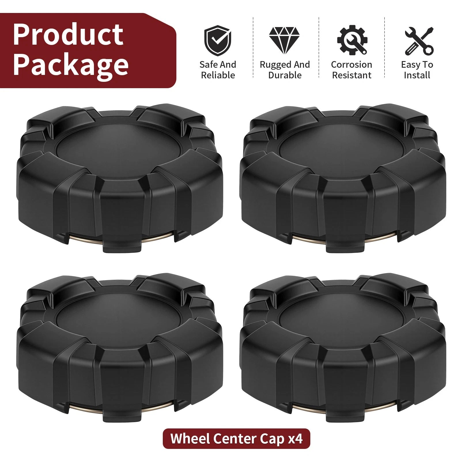 4X Wheel Center Caps for Polaris General 1000 (2016–2025)