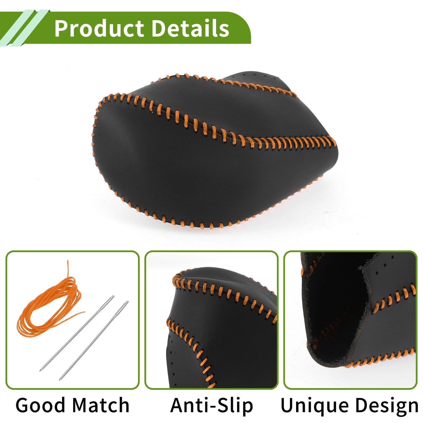 Gear Shift Knob Cover for Toyota Highlander (2008–2013) Black Orange