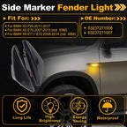Side Marker Fender Light 63237271008 for BMW X3 F25 (2011–2017) Smokey Lens 1 Pair