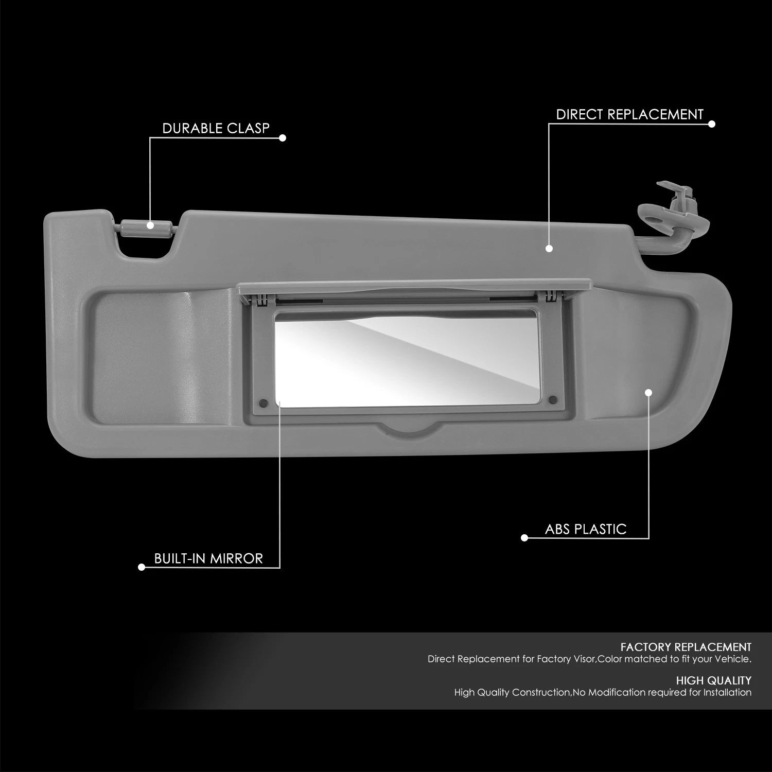 Passenger Side Sun Visor Replacement for Honda Civic (2006–2011)