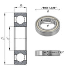 6009ZZ Deep Groove Ball Bearings for Scooter Skateboard Wheel (45x75x16mm)