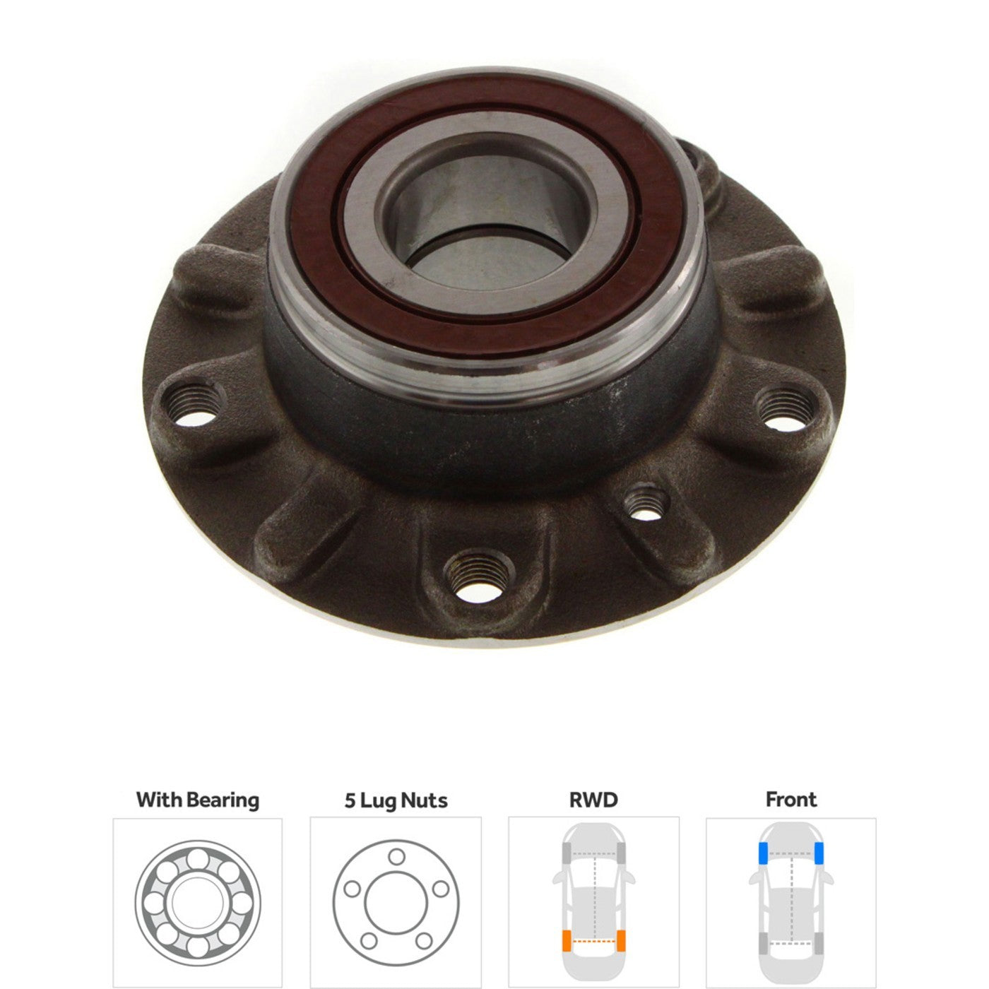 Wheel Hubs for BMW 740iL (1995–2001) Front Driver & Passenger Side
