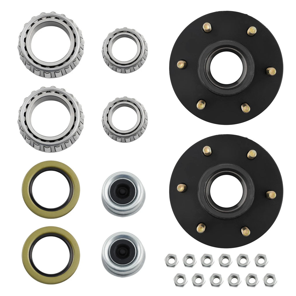 2 Trailer Hubs for Idler Axle 6000# 6 Lug 6x5.5 with Bearings & Seals 25580