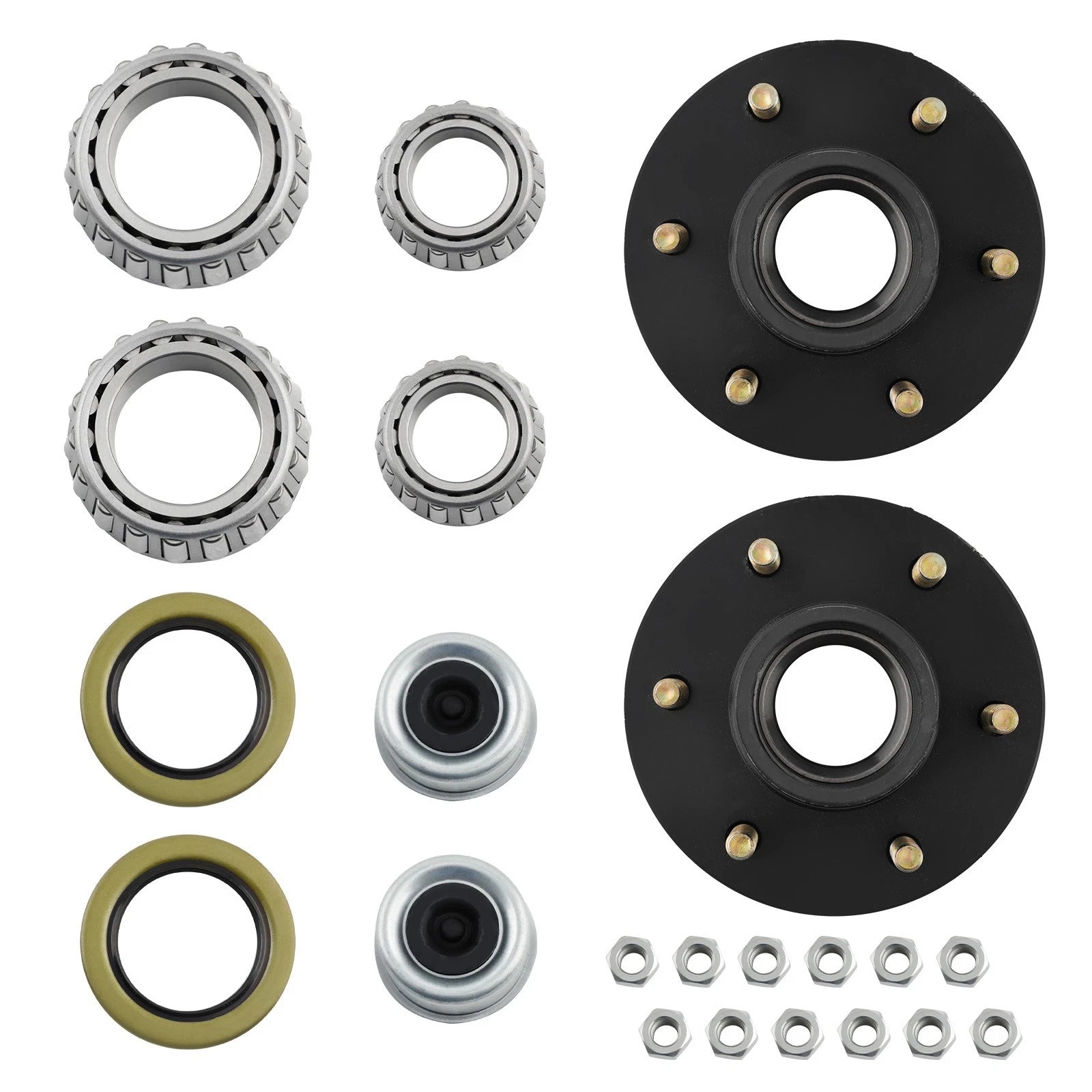 2 Trailer Hubs for Idler Axle 6000# 6 Lug 6x5.5 with Bearings & Seals 25580
