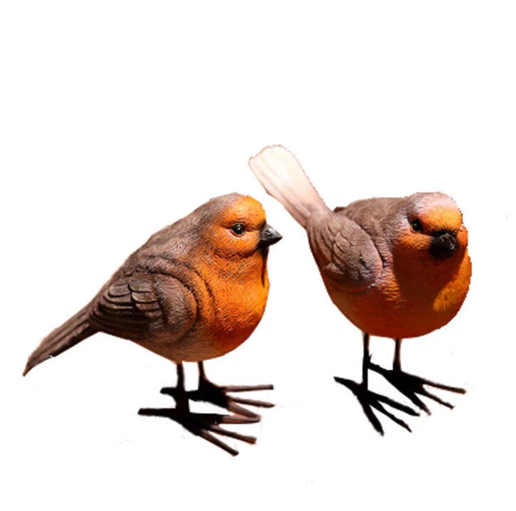 Pair of Large Wren Bird Garden Ornaments Figurines