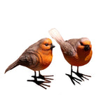 Pair of Large Wren Bird Garden Ornaments Figurines