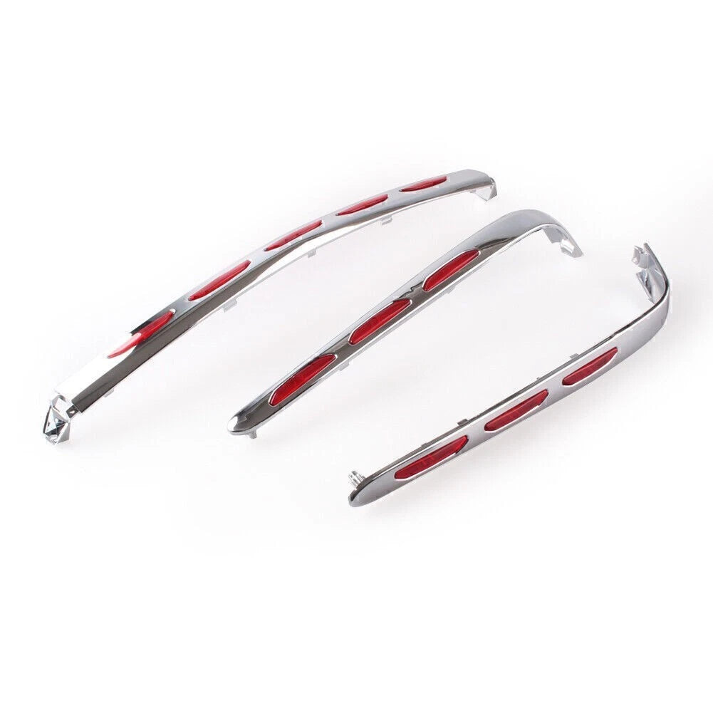 3X Chrome Fairing Trunk Trim Moldings for Honda GL1800 (2001–2011)