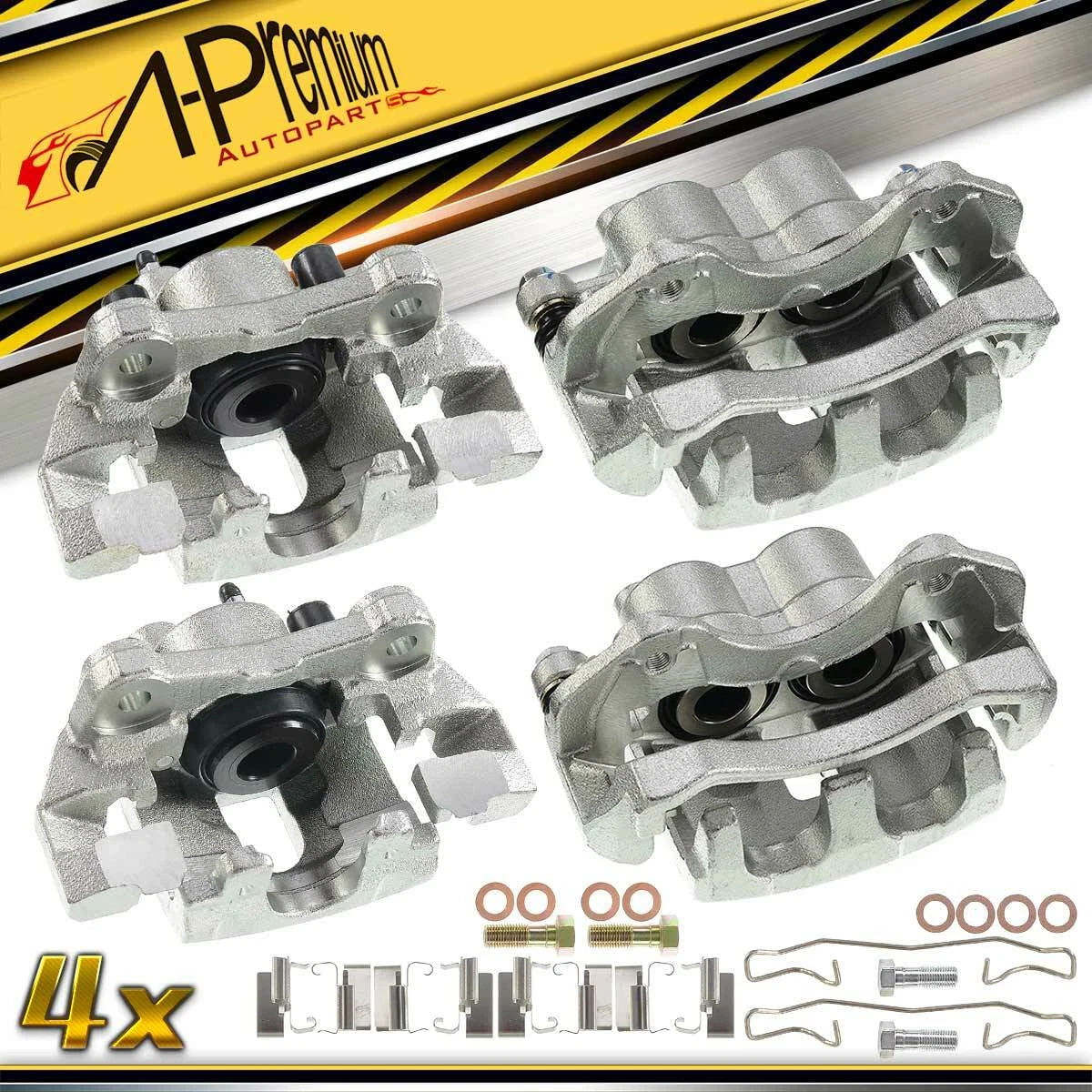 Set of 4 Brake Calipers with Bracket for Jeep Grand Cherokee (1999–2004)