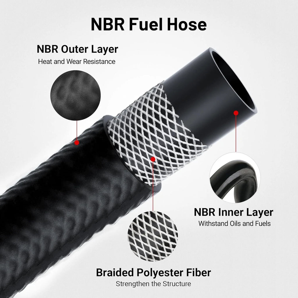 Gas Line Hose NBR Rubber Push-On for Universal (2000-2025)