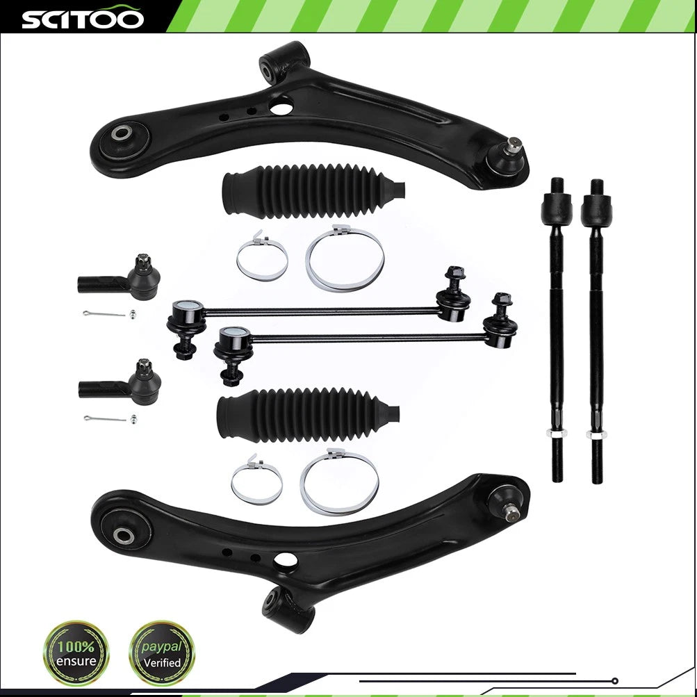 10Pcs Control Arm with Ball Joints Tie Rod Sway Bar End Link for Suzuki SX4 (2007–2013)