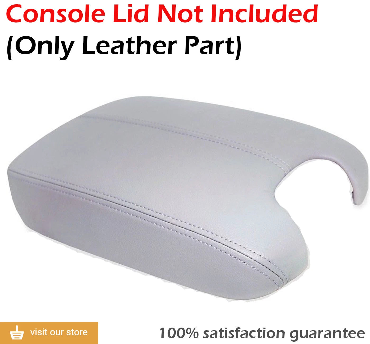 Center Console Armrest Cover for Honda Accord (2008–2012) Gray Leather