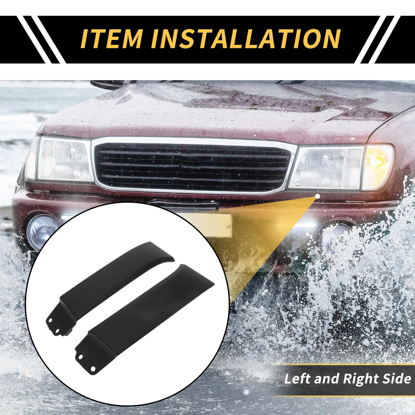 Pair Front Bumper Grille Headlight Filler for Toyota Tundra (2007–2013) No. 539320C901