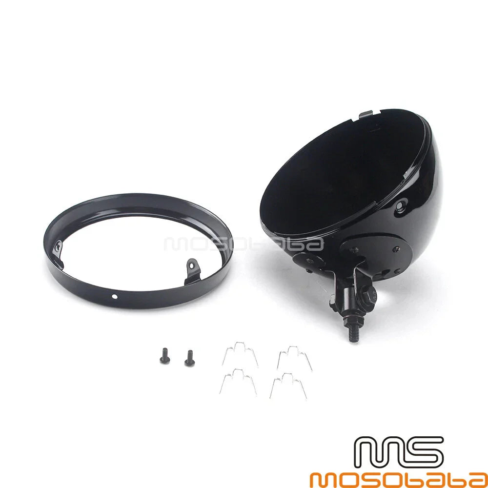 7" Gloss Black Headlight Cover for Harley Dyna Softail
