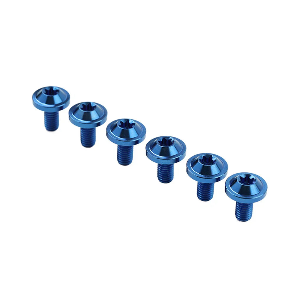 6pcs M5x30mm Blue Titanium Alloy Torx Head Bolts for Bike Motor
