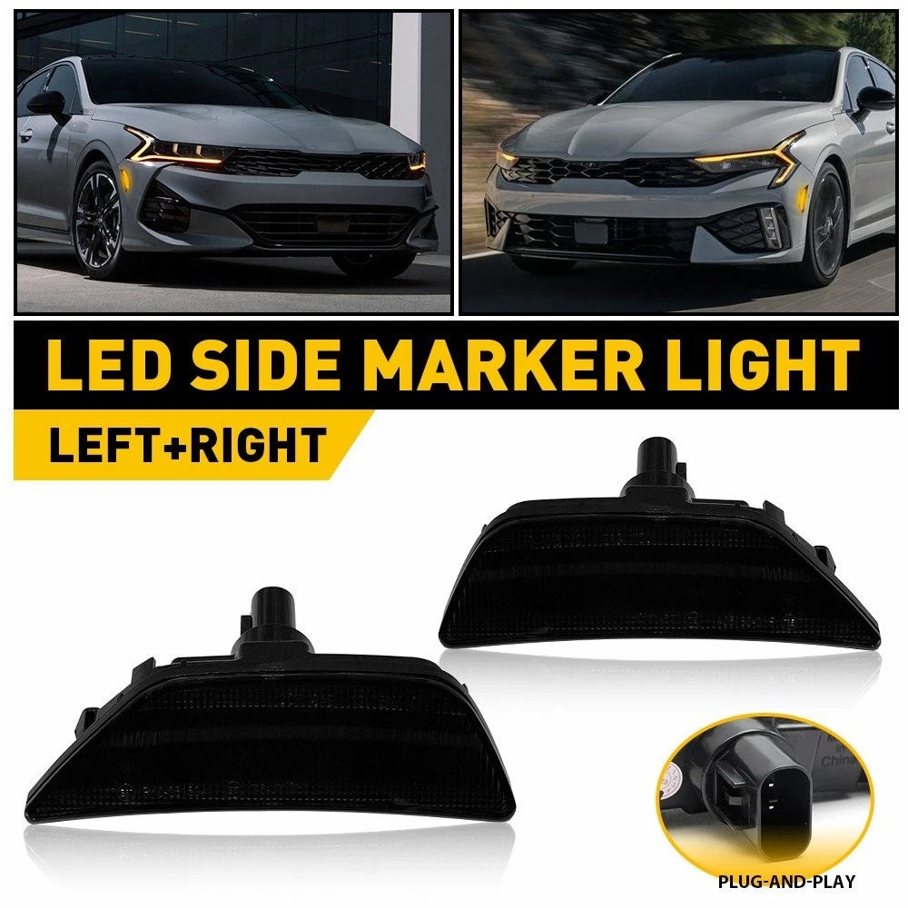 Set of 2 Front LED Side Marker Light Assembly for Kia K5 Optima (2021–2024)