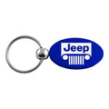 Grille on Blue Oval Keychain KC1340.JEEG.BLU - Officially Licensed for Jeep