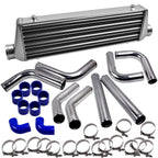 Universal Turbo Intercooler Kit 27"x7"x2.5" with 2.5" Aluminum Pipe & Couplers