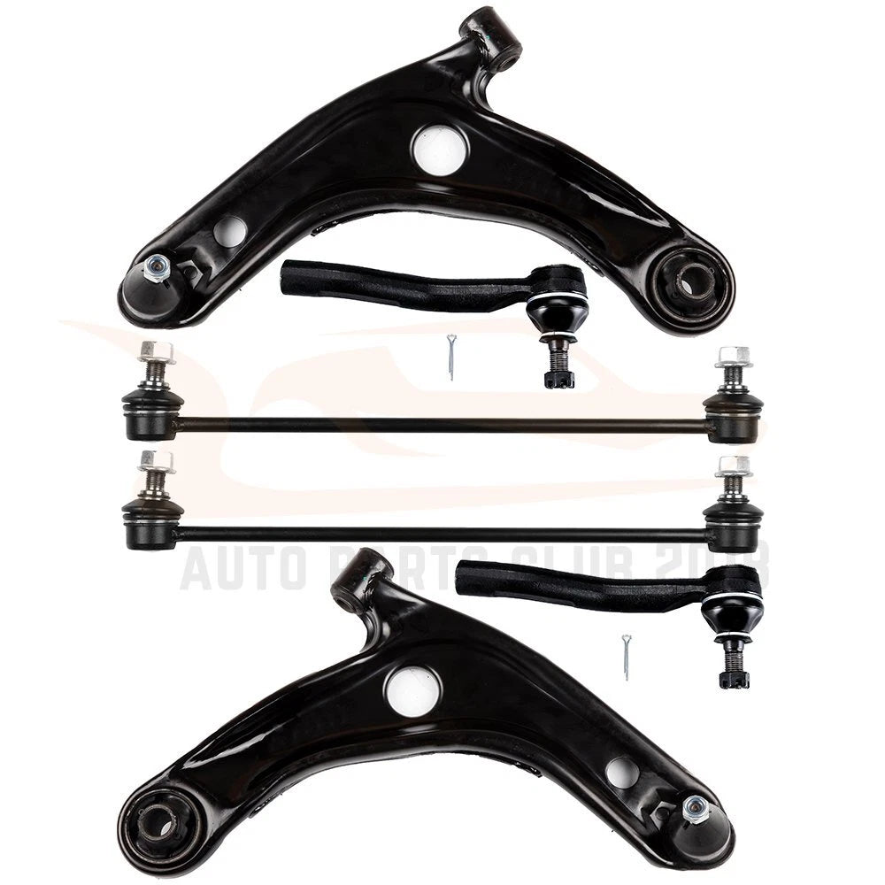 Set of 6 Front Lower Control Arms Tie Rods Sway Bars for Toyota Prius C (2012–2015)