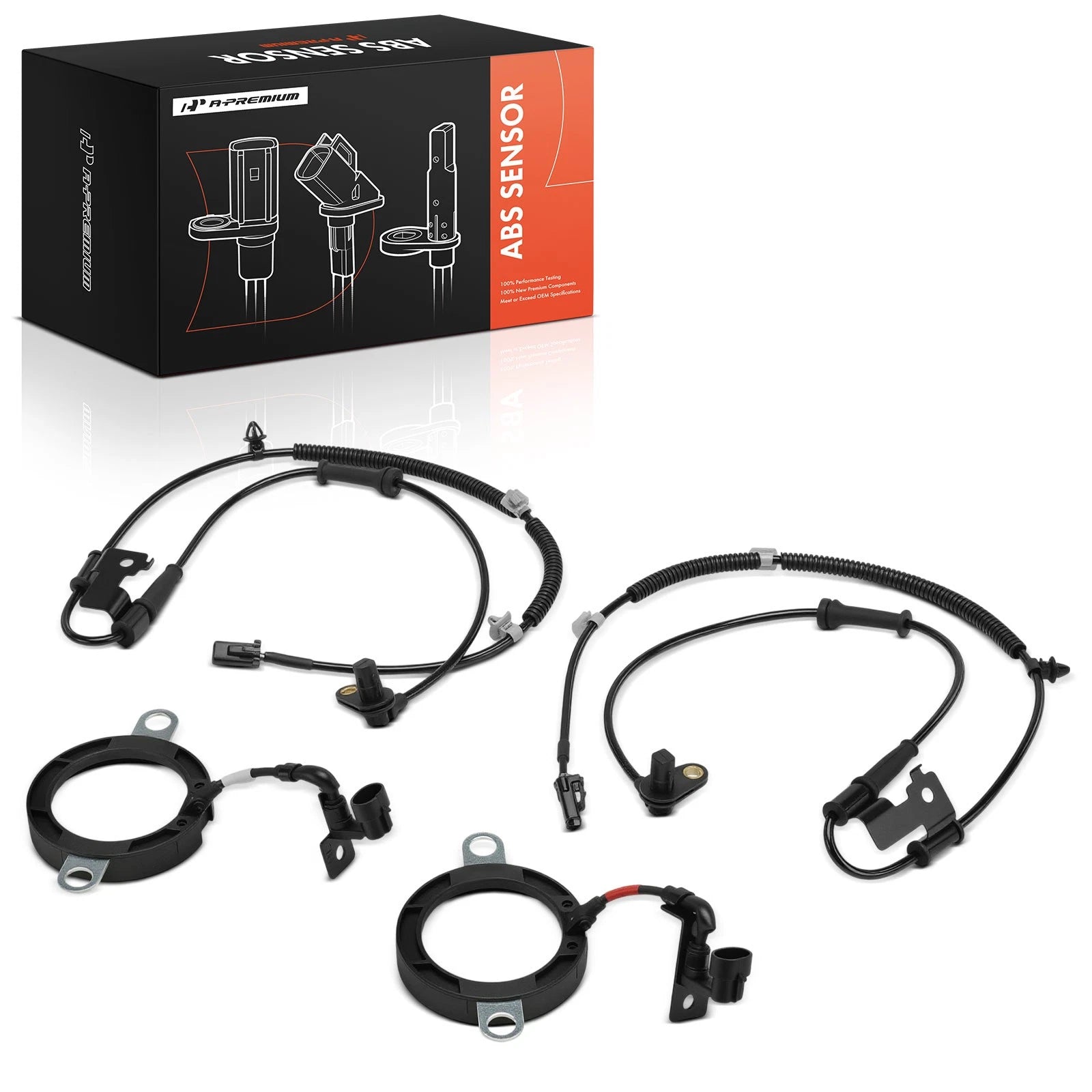 Set of 4 ABS Wheel Speed Sensors for Kia Sorento (2011)