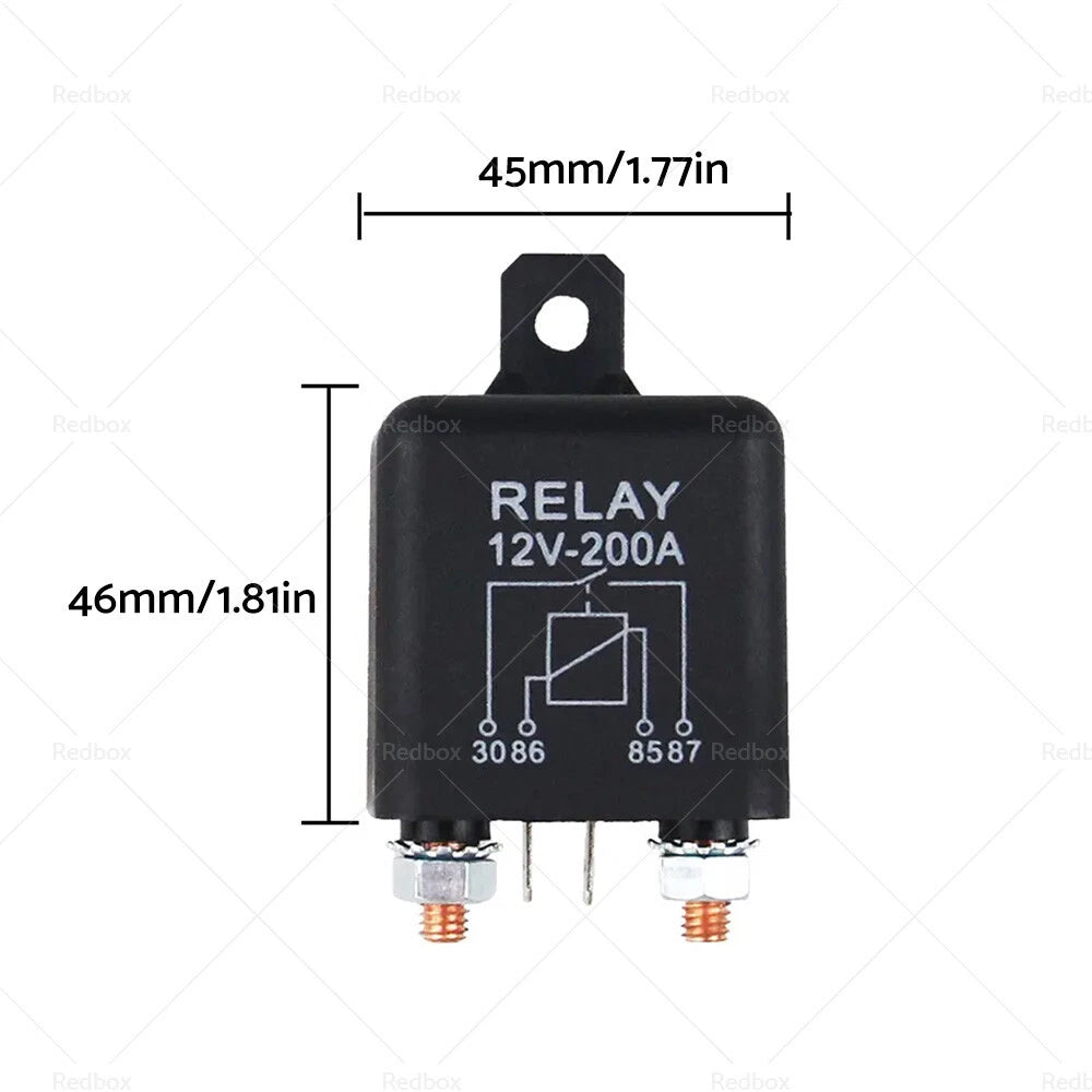 12V 200A Heavy Duty Split Charge Relay for Car (4Pin Starter Switch)