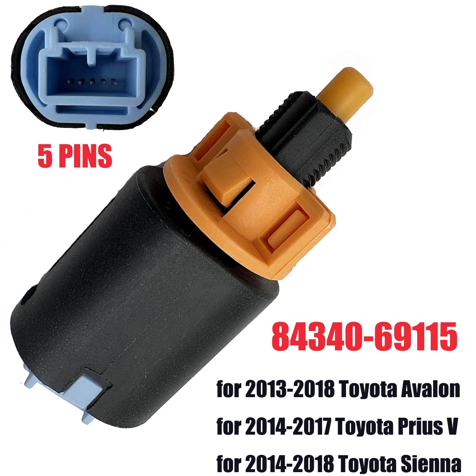Brake Light Switch for Toyota Avalon Prius V Sienna (2013–2018) SLS566 5-pin