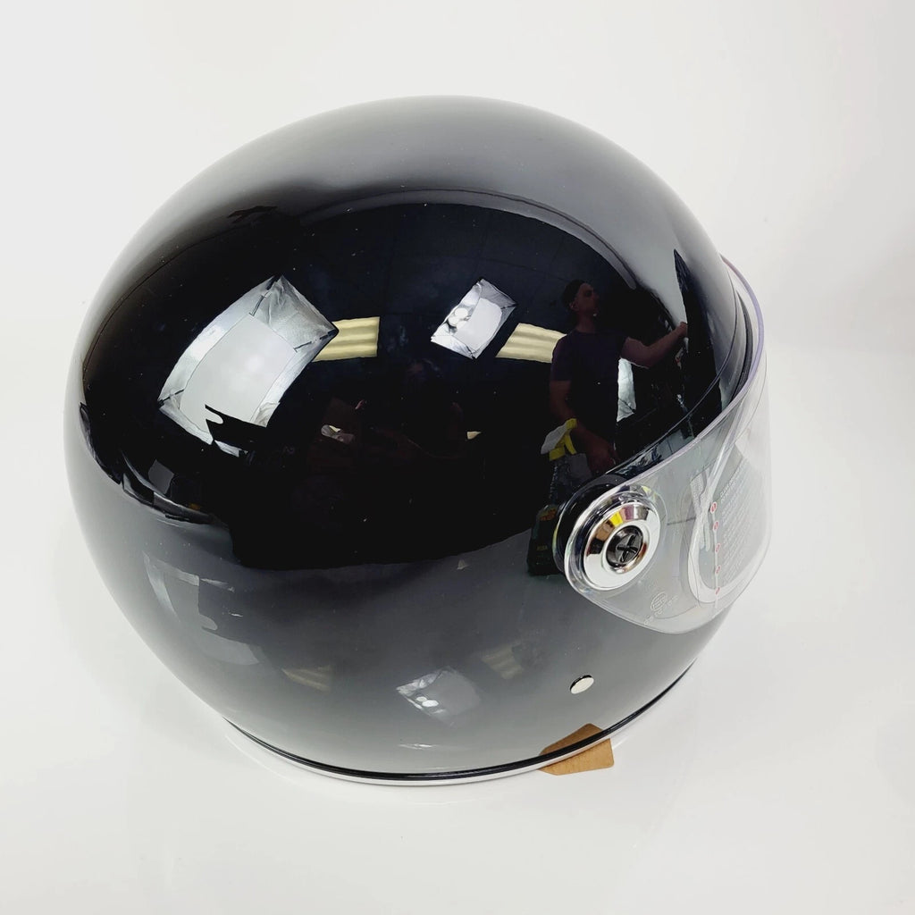 Biltwell Gringo S Helmet for Motorcycle (Gloss Black, Metallic Sea Foam)
