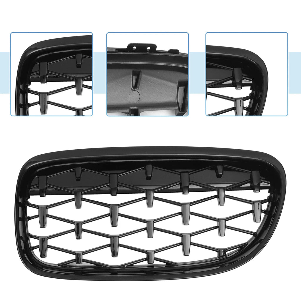 Set of 2 Front Hood Bumper Grilles for BMW 335d 328i 335i xDrive (E90)