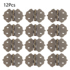 12Pc Antique Bronze Cabinet Hinge for Wooden Box Jewelry Chest