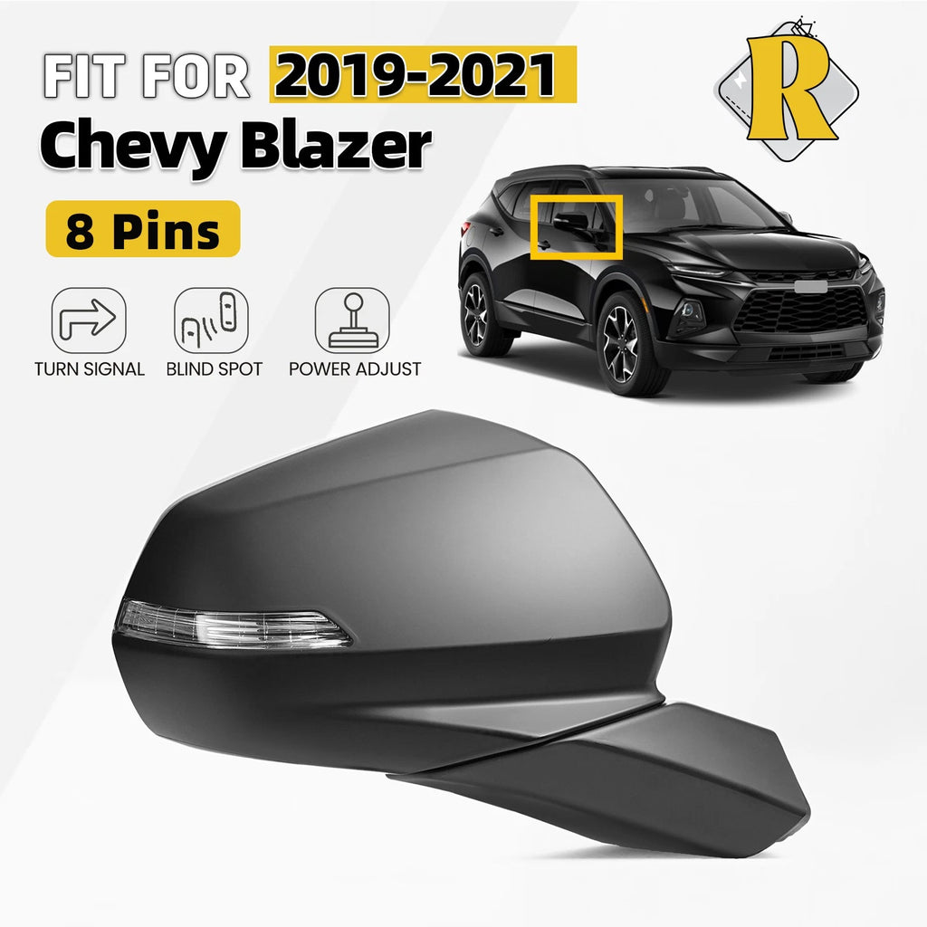 Right Side Door Mirror for Chevrolet Blazer (2019–2021) w/ BSD, Signal Lamp, 8 Pins