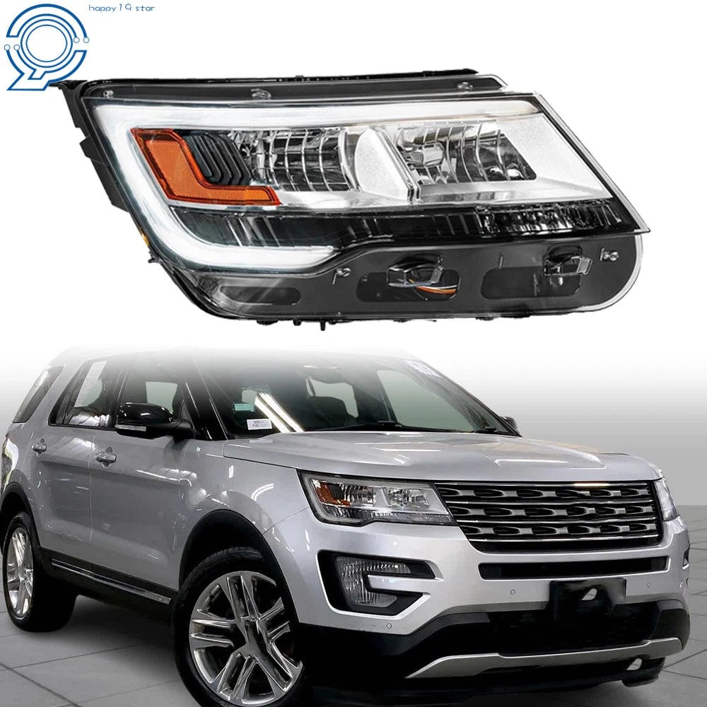 Halogen LED DRL Headlight Right for Ford Explorer Limited/XLT/Platinum (2016–2018)