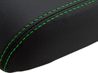 Leather Console Lid Armrest Cover for Ford Escape (2005–2007) Green Stitch