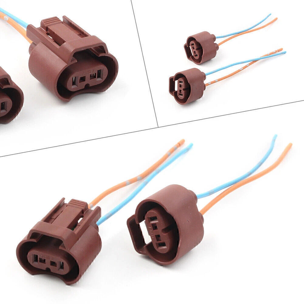 2X Wire Pigtail Female U 9006 HB4 Fog Light Socket Connector for