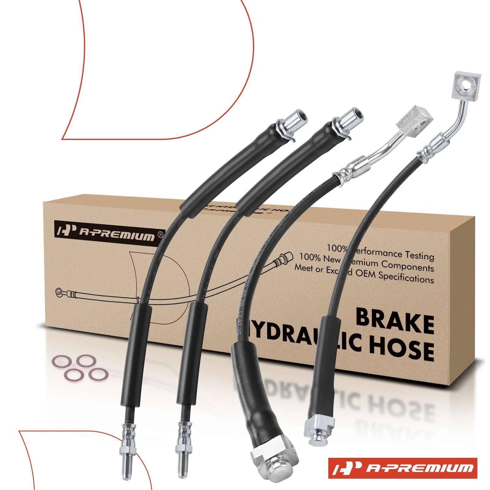 Set of 4 Brake Hydraulic Hoses for Ford Explorer (2012–2015)