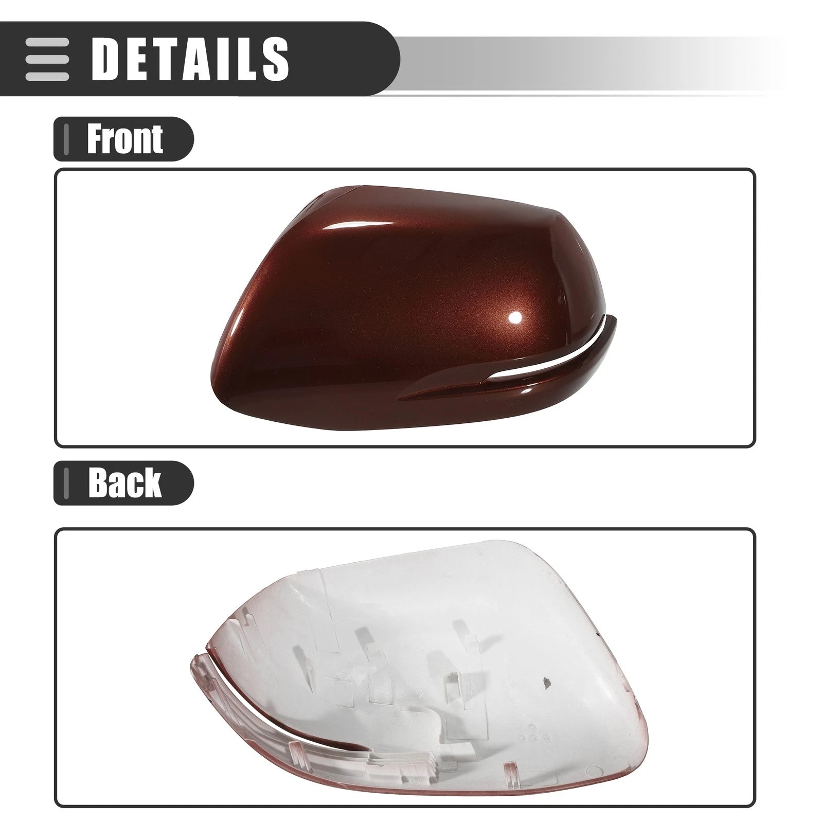 Left Side View Mirror Cover Trim for Honda CR-V (2012–2016) ABS Brown