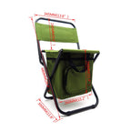 Multi-use Backrest Chair Stool with Cooler Bag for Hiking Fishing Camping