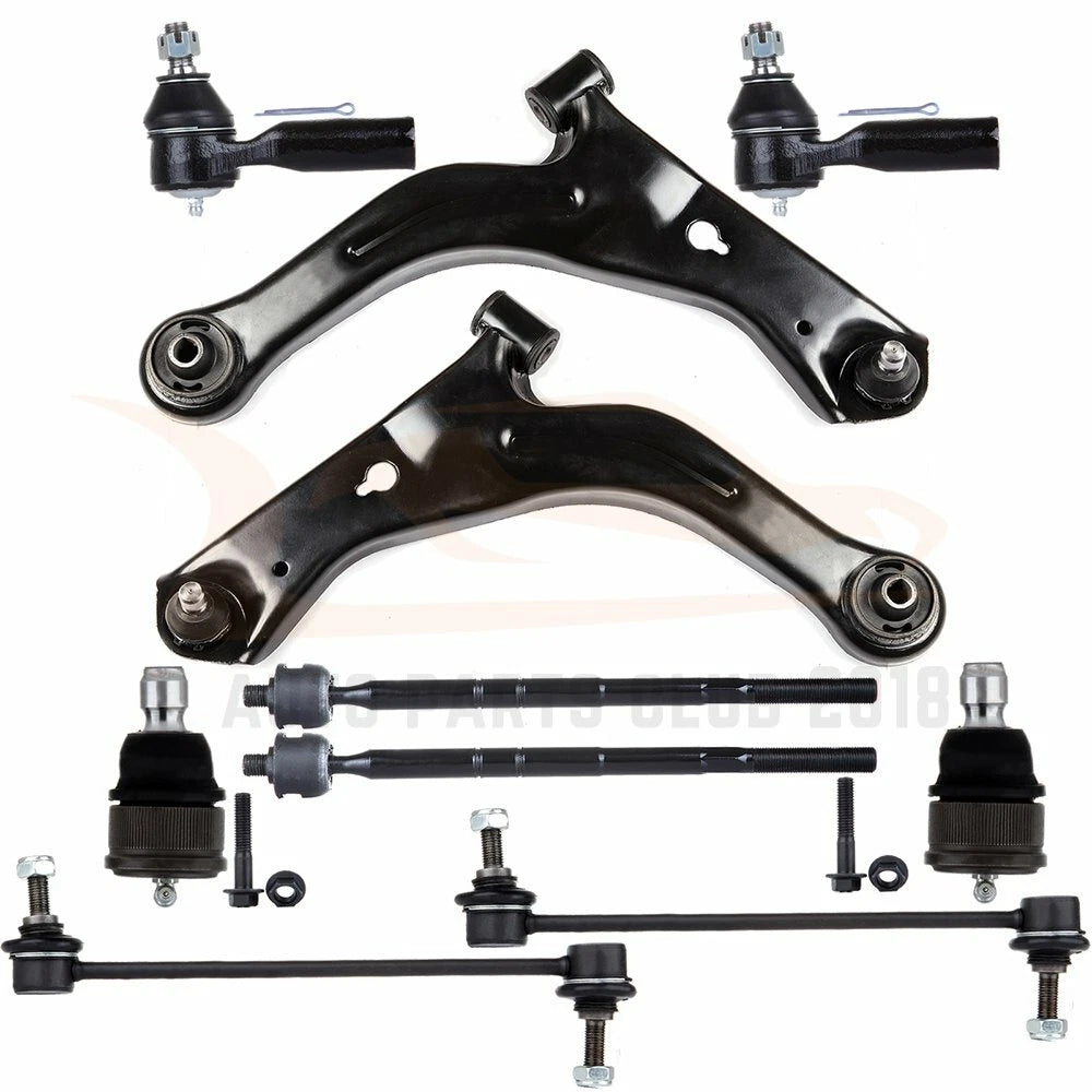 Set of 10 Front Lower Control Arms Ball Joints Tie Rods for Ford Escape (2001–2004)