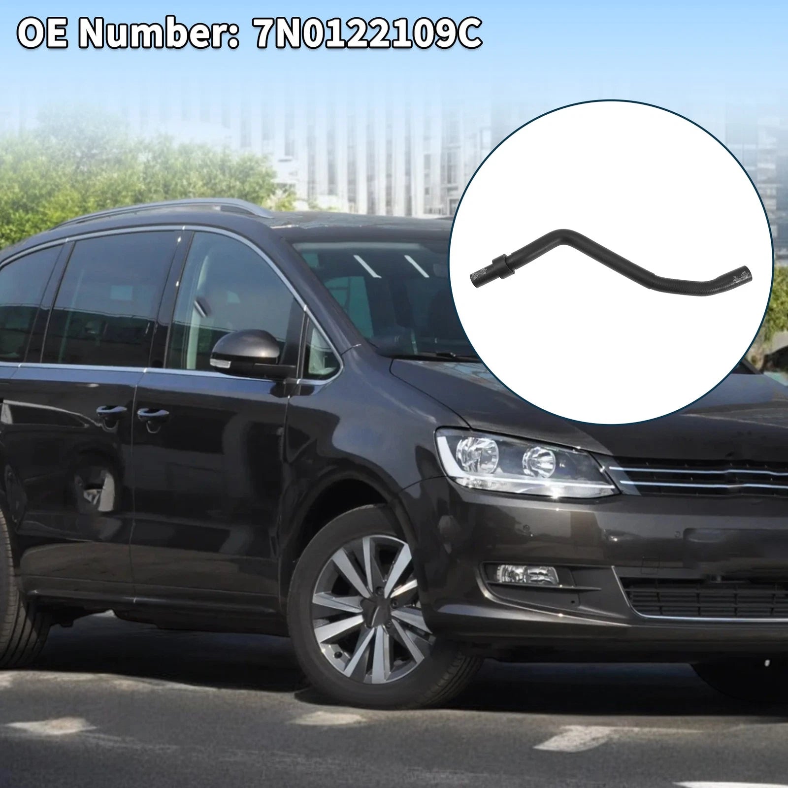 Radiator Hose Coolant Pipe for Volkswagen Sharan (2015) No. 7N0122109C Rubber