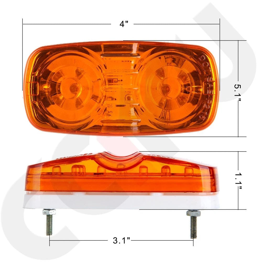 Set of 4 Amber 4 Inch LED Side Marker Lights for Pickup Truck