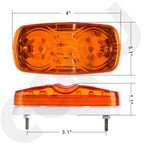 Set of 4 Amber 4 Inch LED Side Marker Lights for Pickup Truck